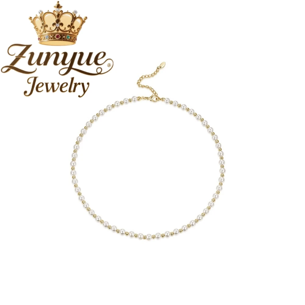 Natural Freshwater Pearl Necklace Collarbone Chain, Versatile Design, High-End And Light Luxury Bracelet And Neck Chain Charms