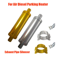 24mm Muffler Silencer Gold Silver Bracket Air Diesel Parking Heater Exhaust Pipe Stainless Steel Round For Truck Caravan Camper