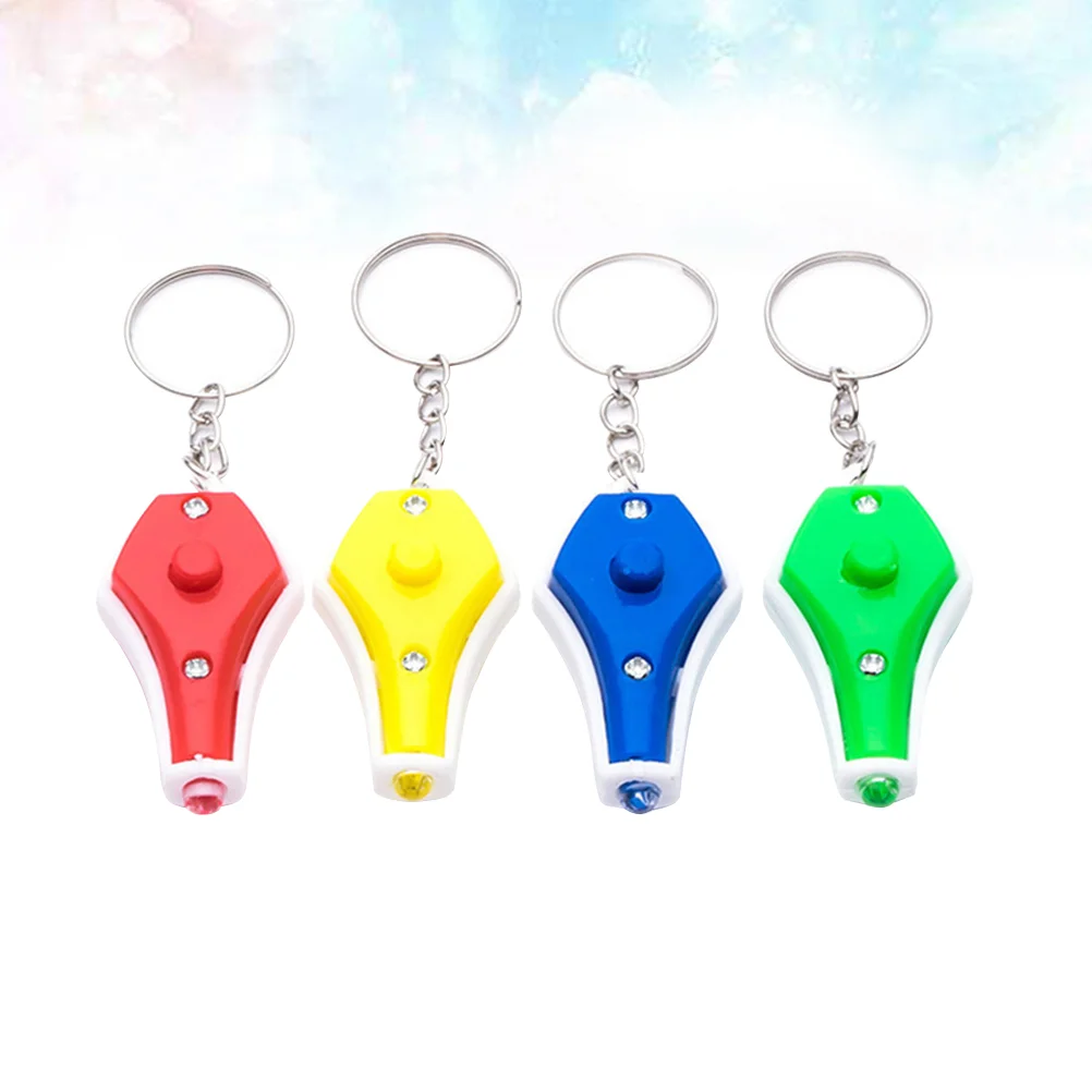 4pcs Multifunction LED Mini Flashlight Anti Blue Light Glasses Test Teaching Flashlight Light Keychain Plastic Flashlight Torch