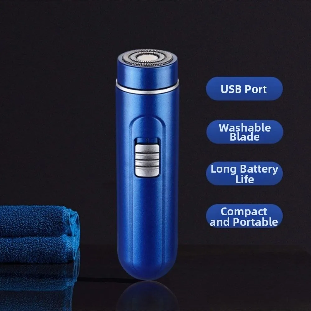 Cordless Men Electric Shaver Type-C Charging Waterproof Men's Beard Trimmer Efficient Shaving Portable Face Hair Remover Tool