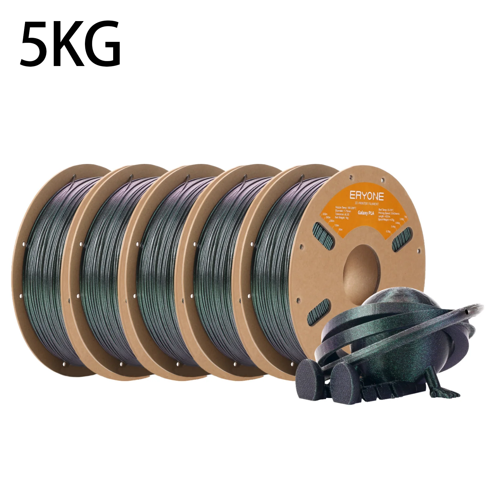 ERYONE 5KG Galaxy PLA Filament 3D-printer, Sparkle Glitter PLA, 1,75 mm +/-0,03 mm, Kerstfilament - afbeelding 2