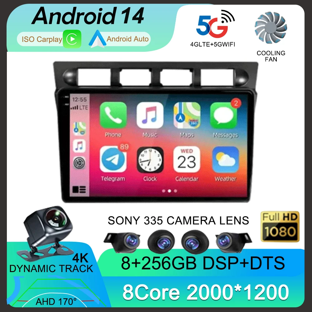 

Android 14 Car Radio For Kia Picanto SA Morning 2004 - 2007 Multimidia Video Player GPS Navigaion Split Screen WIFI NO 2 Din