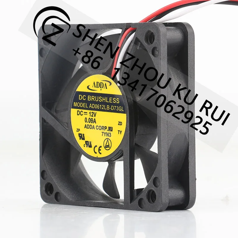 Original New Taiwan ADDA 5V 24V 48V DC 12V 0.09A AC EC 6015 60X60X15MM 6CM 3-wire Power Mute Inverter AD0612LB-D73GL Cooling Fan