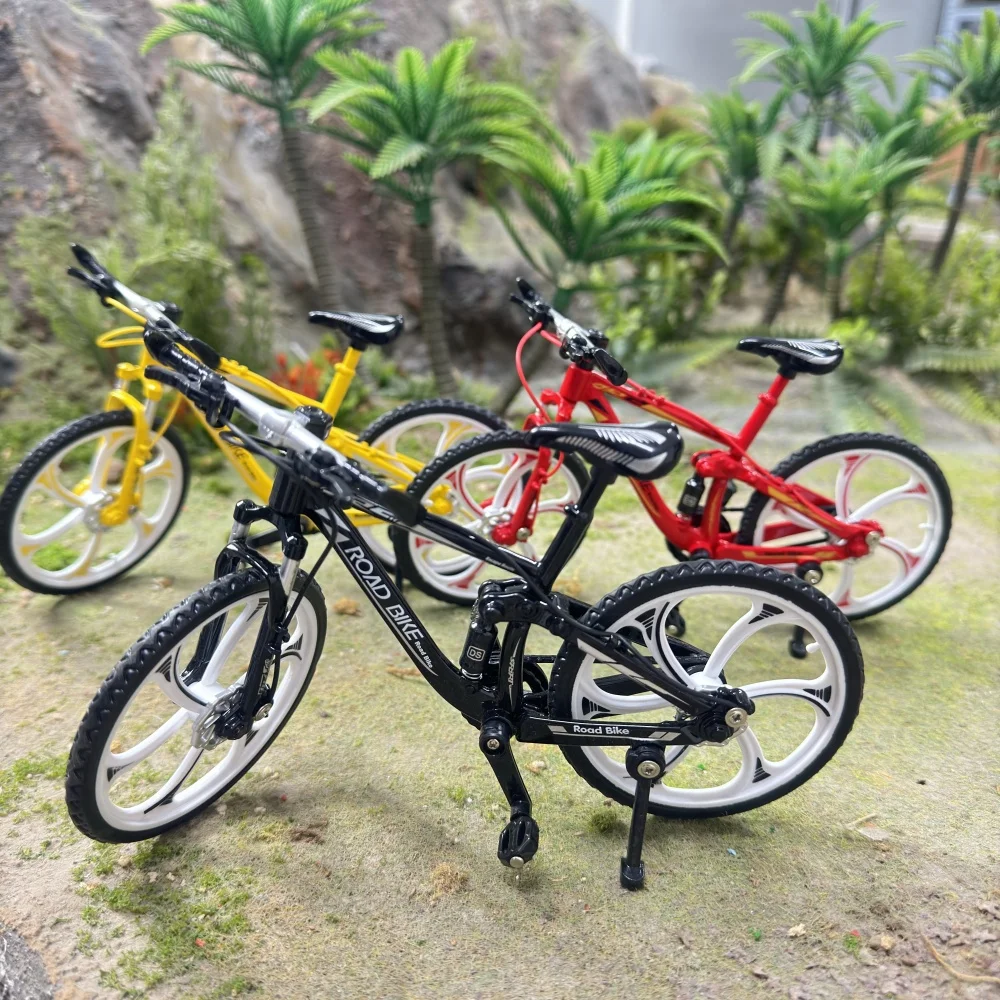 Mini 1:8 Alloy Bicycle Scale Model Desktop Simulation Ornament Finger Mountain Bikes Toy