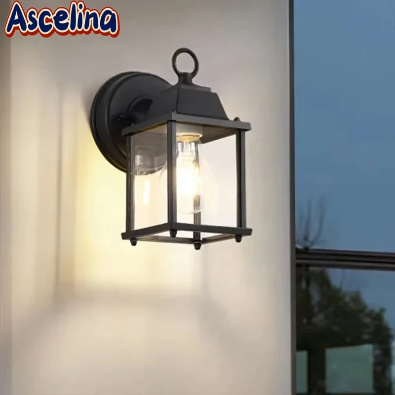 retro waterproof glass wall lamp luz ao ar livre jardim corredor decoracao varanda hotel luminarias e27 01