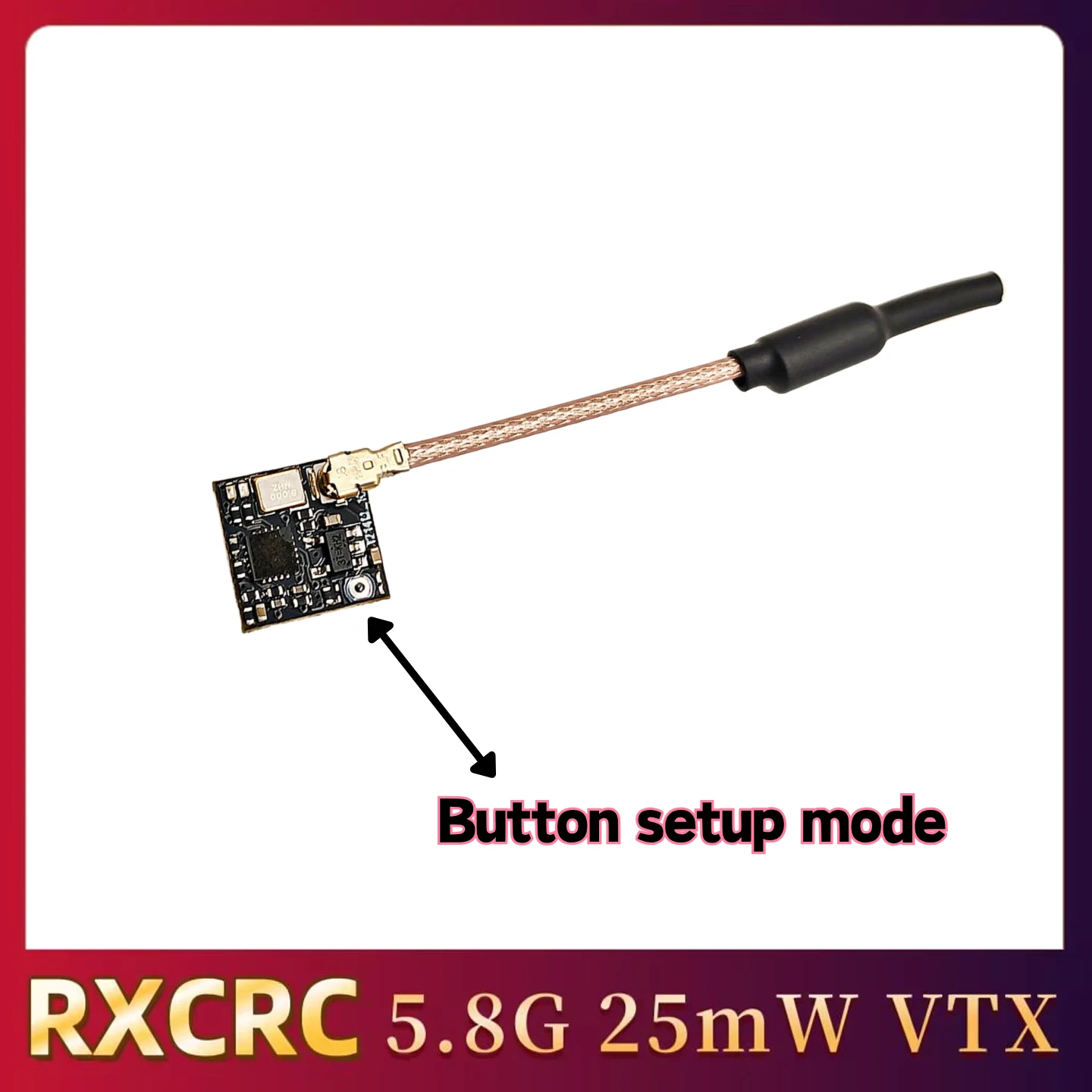 RXCRC 5.8GHz 48CH FPV 25mW Analog Video Transmitter Module 10mm Ultra-Compact Support OSD,For FPV Drone RC Aircraft Fixed Wing. - view 3