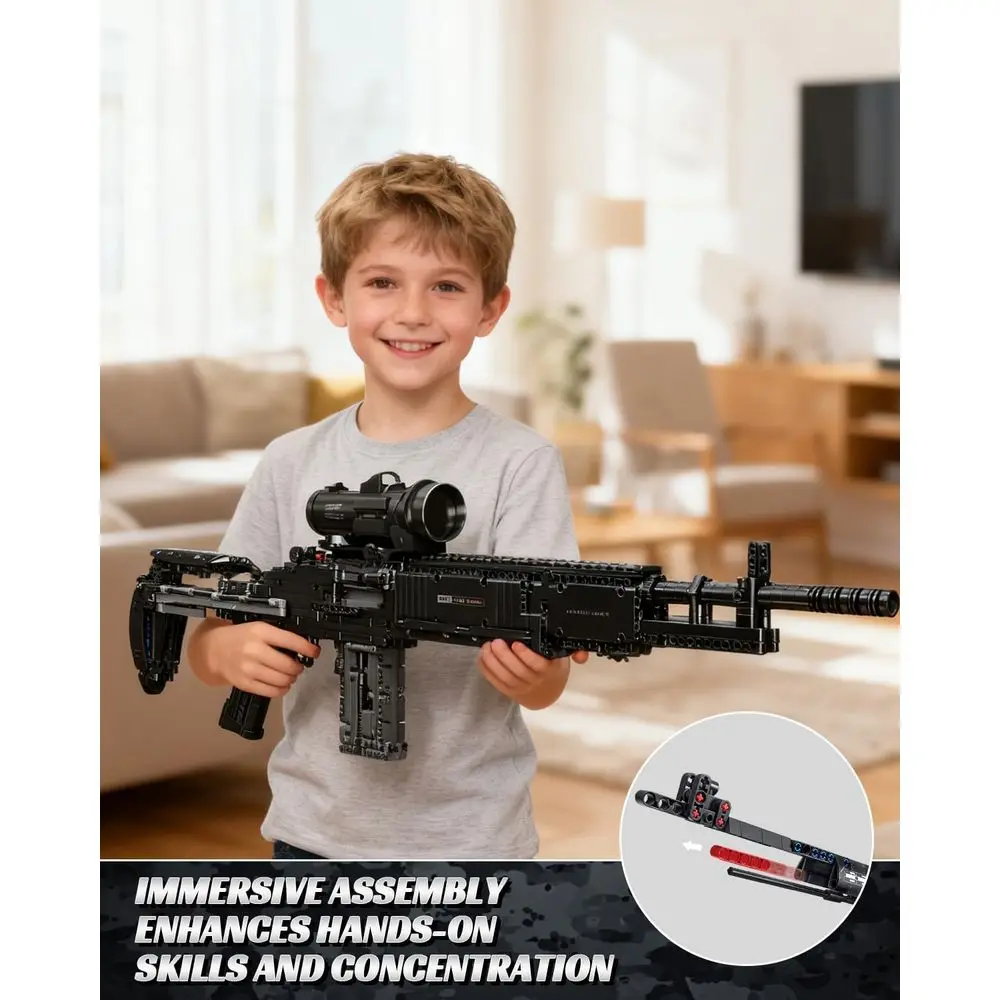 Set di blocchi da costruzione per cecchino MK14 - Mattoni giocattolo militari da 1468 pezzi per bambini e adulti