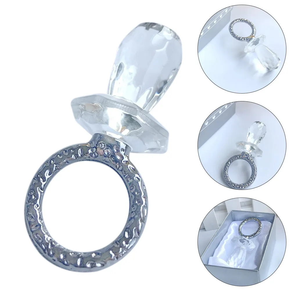 

Crystal Transparent Pacifier Baby Shower Decor Crystal Pacifier Adornment Photo Prop Party Decoration Baby Birthday Layout Decor