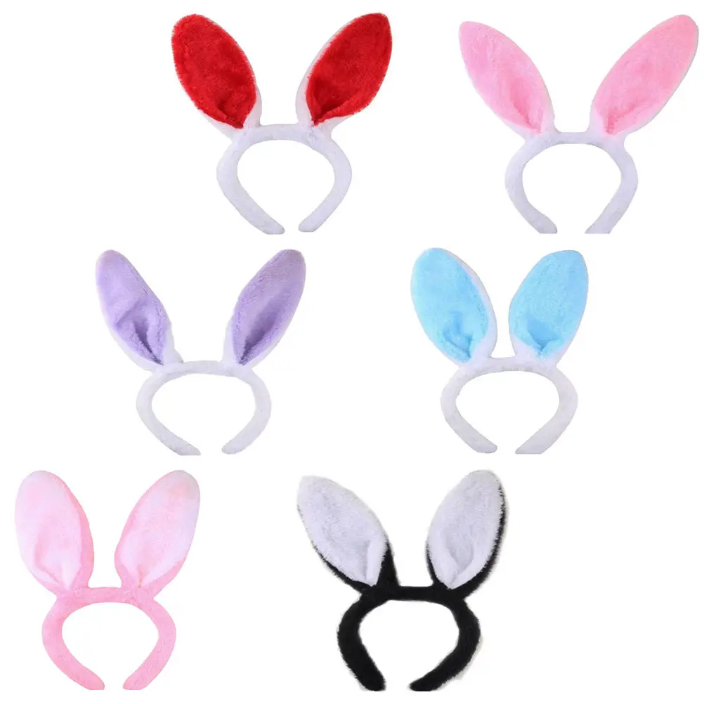6Pcs Fleece Bunny Headbands Party Easter Wedding Birthday Cosplay Costume Hairband Headband Bunny Headband Hairband