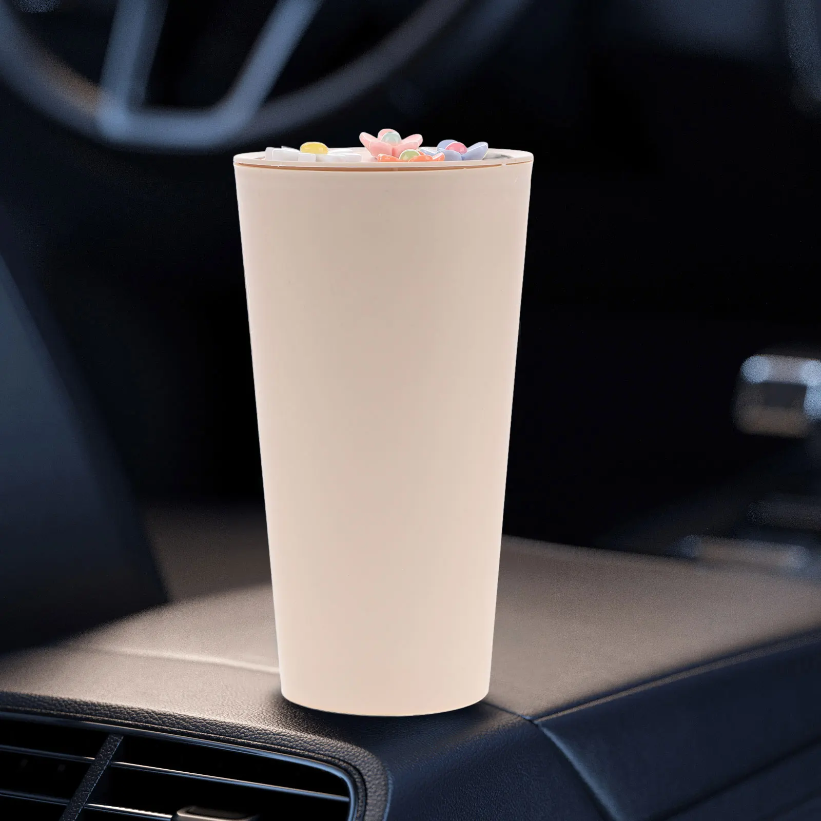 

Car Trash Can Cup Holder Mini Bin Plastic Automotive Garbage Waste Storage Creative Design Vehicle Use Long Lasting Durable Easy