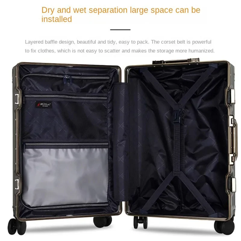 New Aluminum Frame Suitcase Travel Bags Man Cabin 20 \