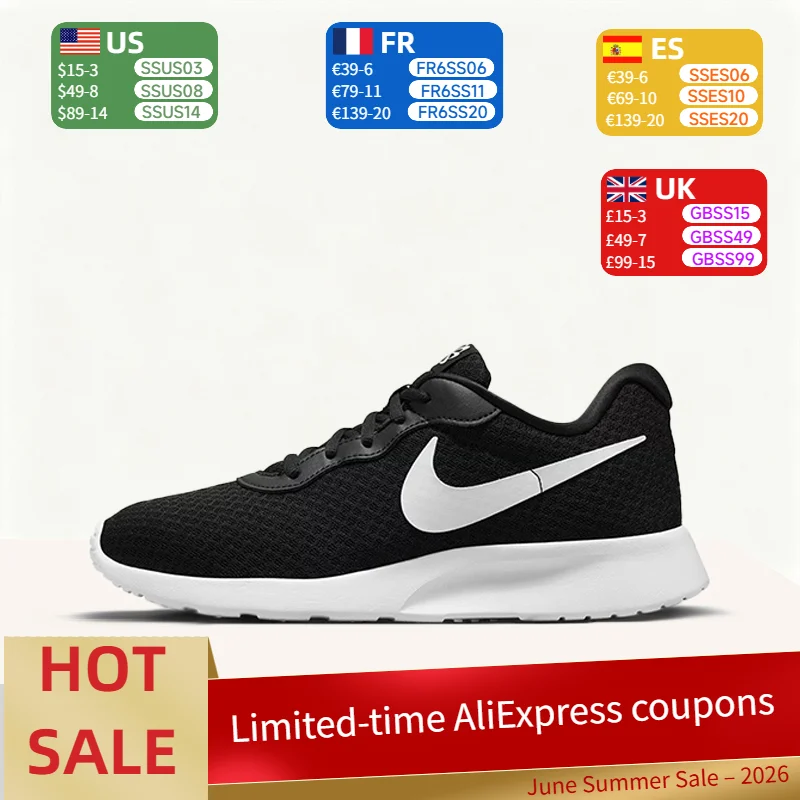 

Nike Tanjun Comfortable, Versatile, Breathable Low-Top Durable Running Shoes for Men and Women - Black DV7786-001