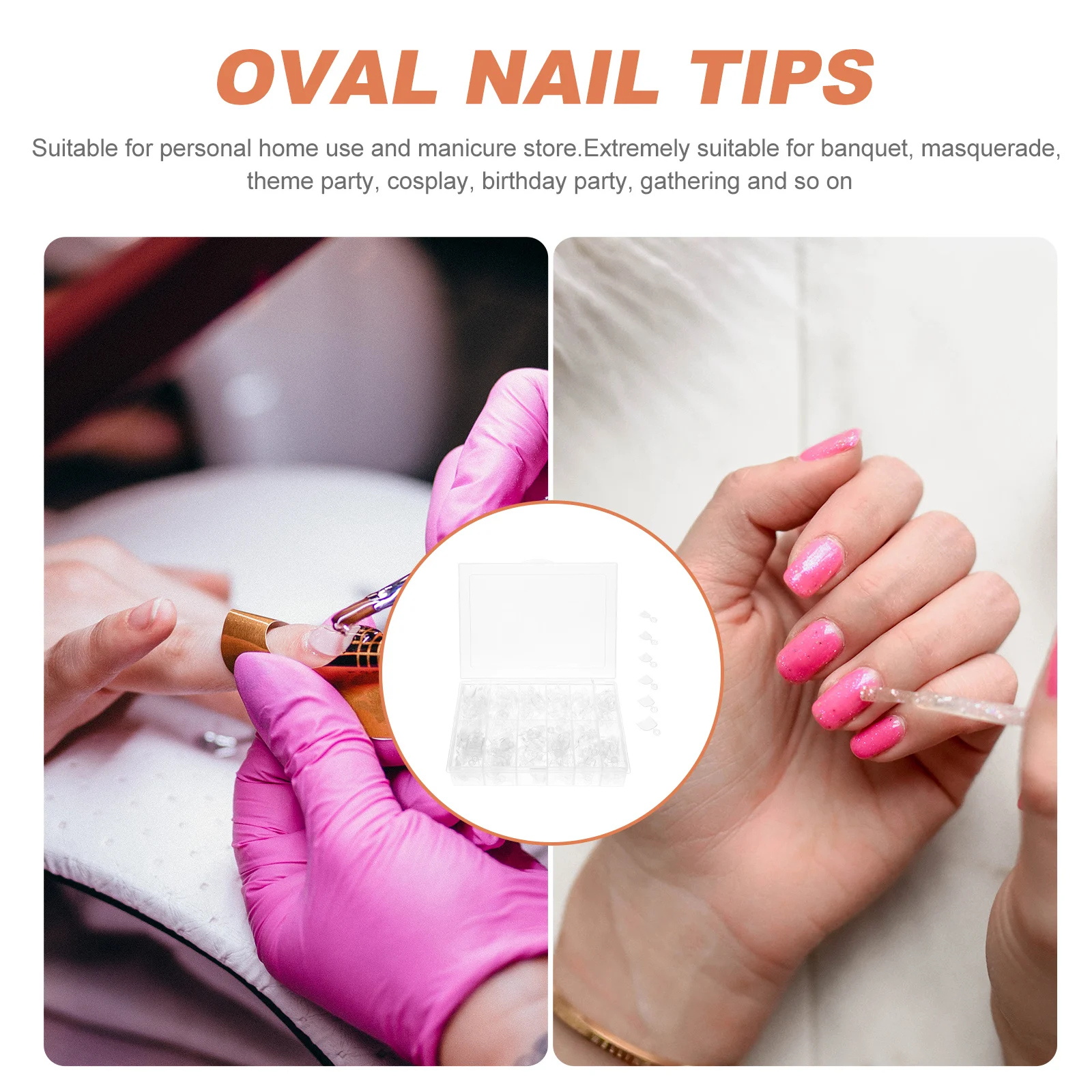 600Pcs French False Nail Tips Durable Waterproof Full Cover Fake Nails for Women Manicure Salon Birthday Party Nail Art