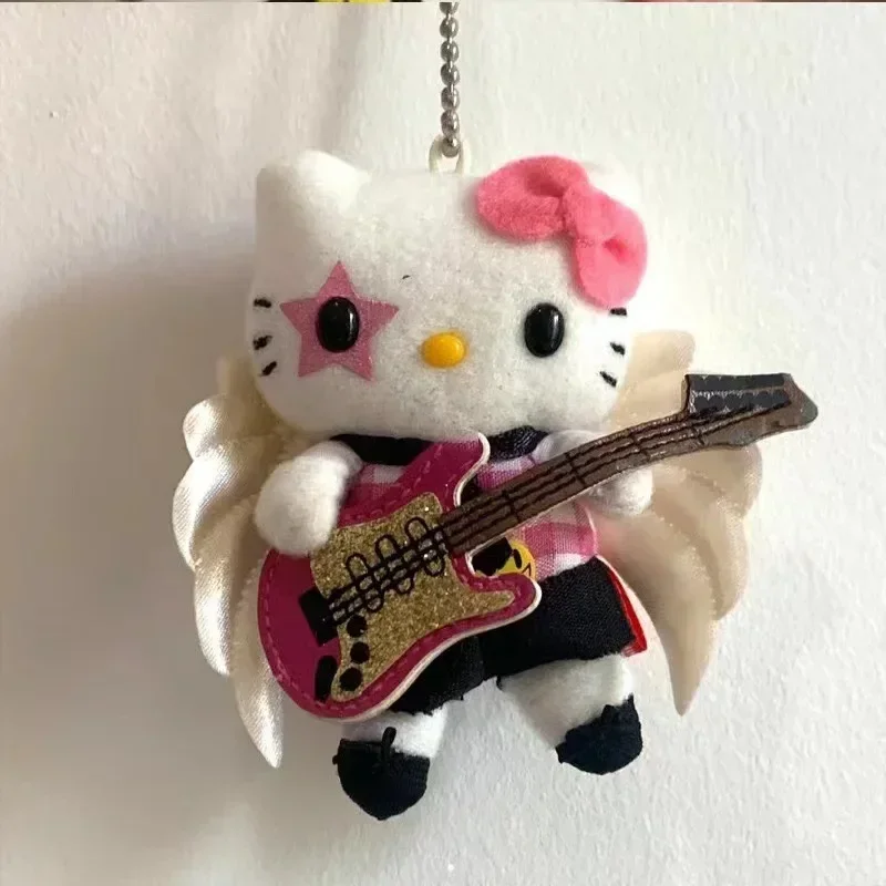 Kawali Guitar Hello Kittys Cartoon Plush Soft Stuffed Doll Pendant Toys Girl Kids Key Chain Plush Doll Toys Birthday Gift