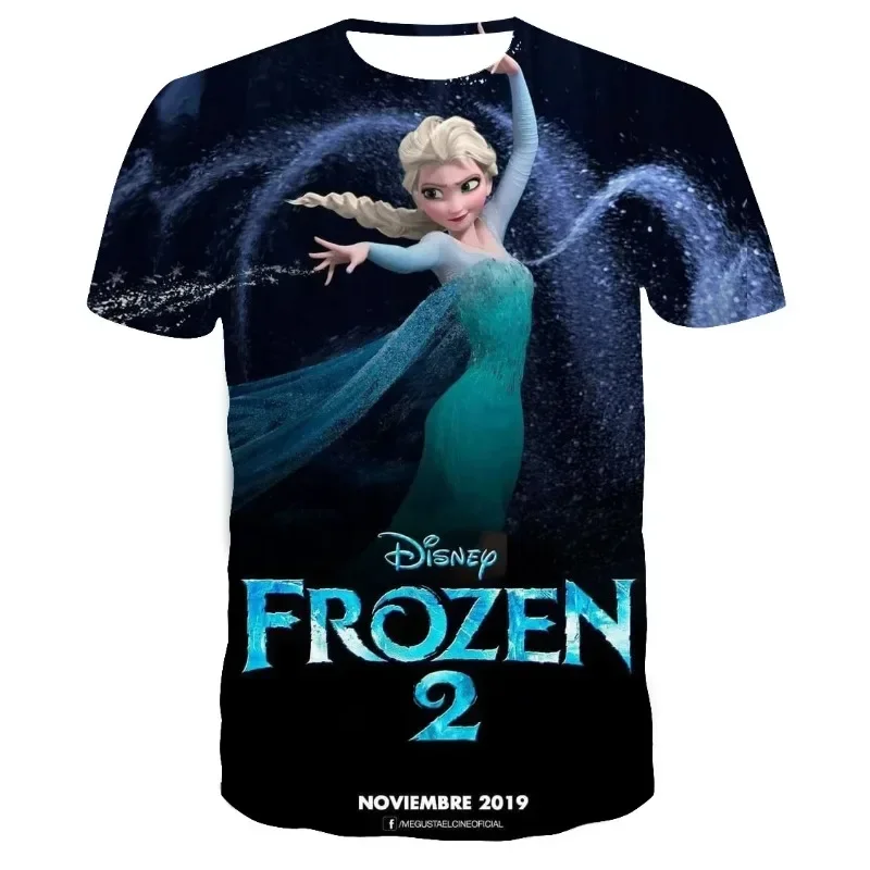 

Miniso Disney Frozen Elsa Anna T Shirt Kids Streetwear Short Sleeve Children's Tshirts Boys Girls Top Men Women Clothing T-shirt