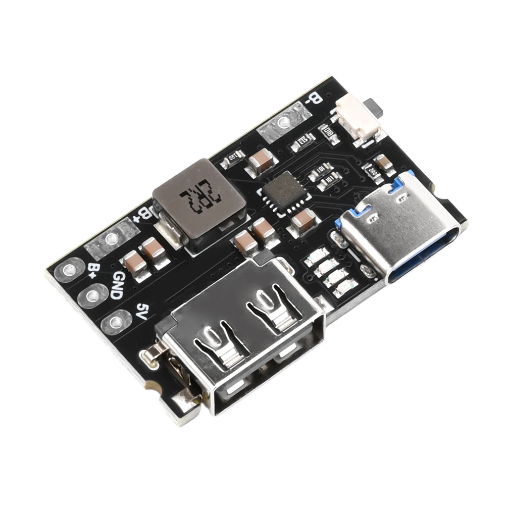 TYPE-C Input USB Output 5V 2.4A Li-ion battery charging/discharging control board DIY mobile power motherboard with switch