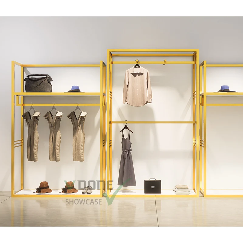 Custom. Custom High End Women Dress Clothes Stand Display Racks Shelf For Boutique Retail Clothing Store Furnitur