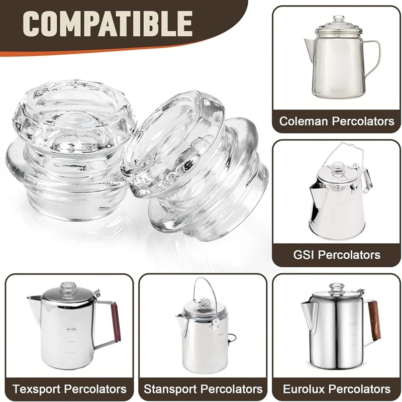 Coffee Percolator Glass Top Replacement-Glass Percolator Top for ,,, Percolators and More 3Pack-A07G - view 4