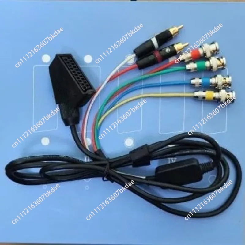 21‑Pin RGB SCART Female To BNC Cable, Euro Japan RGBS Signal Wire For Studio Color Correction & Professional Video Display