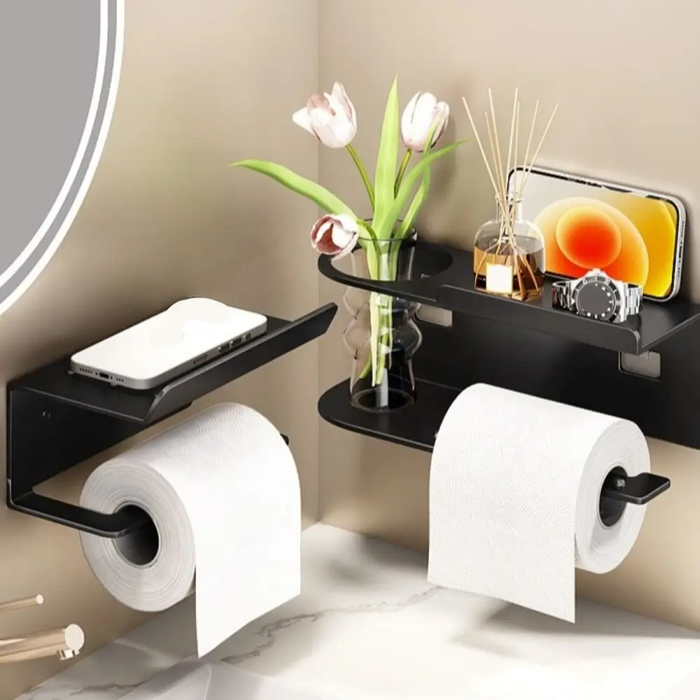 

Multi-functional Toilet Paper Holder Space-Saving Punch-Free Installation Adhesive Toilet Paper Holder Waterproof