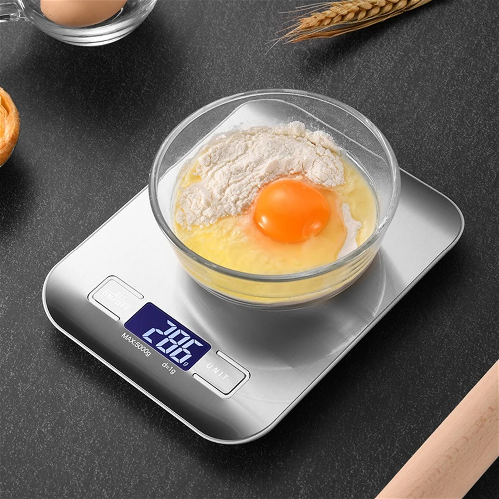 가정용 주방 저울 5Kg/10kg 1g 식품 다이어트 우편 저울 균형 측정 도구 슬림 LCD 디지털 전자 저울