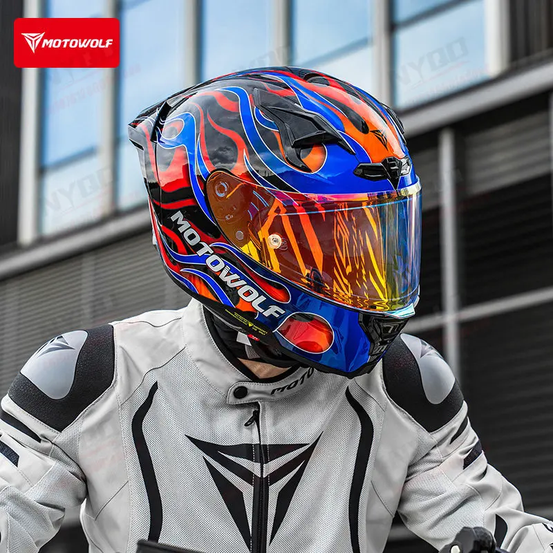 MOTOWOLF H1 Motorcycle Helmet Men's and Women's Four Seasons Safe Wear Resistant and Fall Proof Equipment