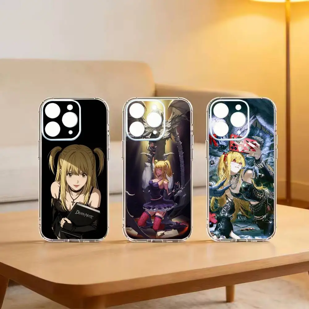 Capa de Telefone Misa Amane-D-Death Notes Transparente e Macia para iPhone 14 16 15 17 13 12 11 Pro Max Plus