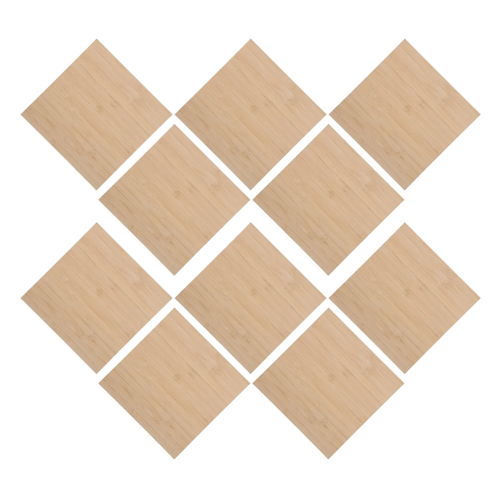 10Pcs Bamboo Squares for Crafts Unfinished 5.9x5.9in Thin Wood Blanks Perfect for DIY Engraving Painting Wood Burning