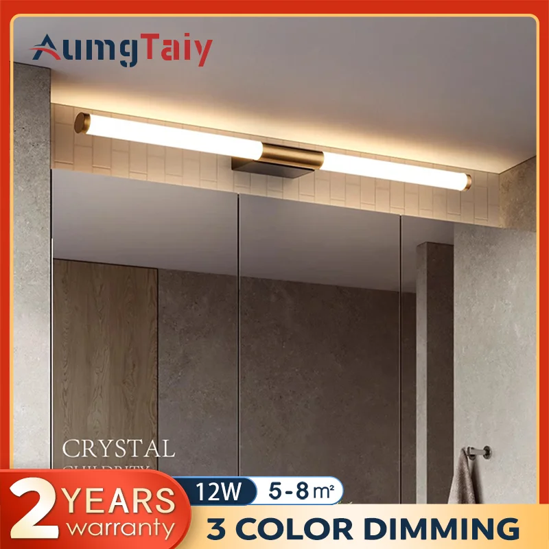 Long Strip LED Mirror Light Gold Tubular Bedroom Wall Lamps Modern Minimalist Stair Aisle Home Decor Lighting Fixtures
