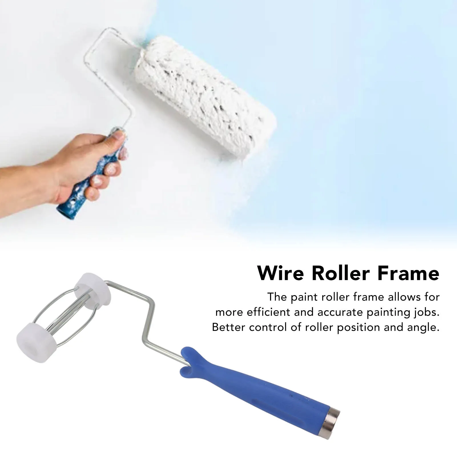 1 قطعة إطار بكرة اللوحة مقبض مريح قوة عالية سهلة التحكم إطار بكرة الطلاء لأسطوانة الغبار