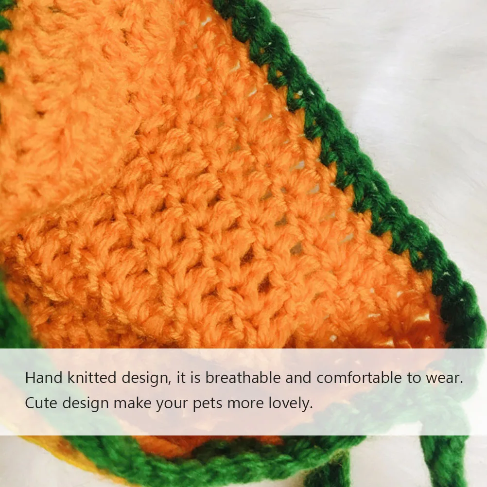 

Hand Knitted Pumpkin for Cat Dog Halloween Costume Party Cosplay Comfortable Cute Design Funny Trick Prop Hat Pet Supplies Puppy