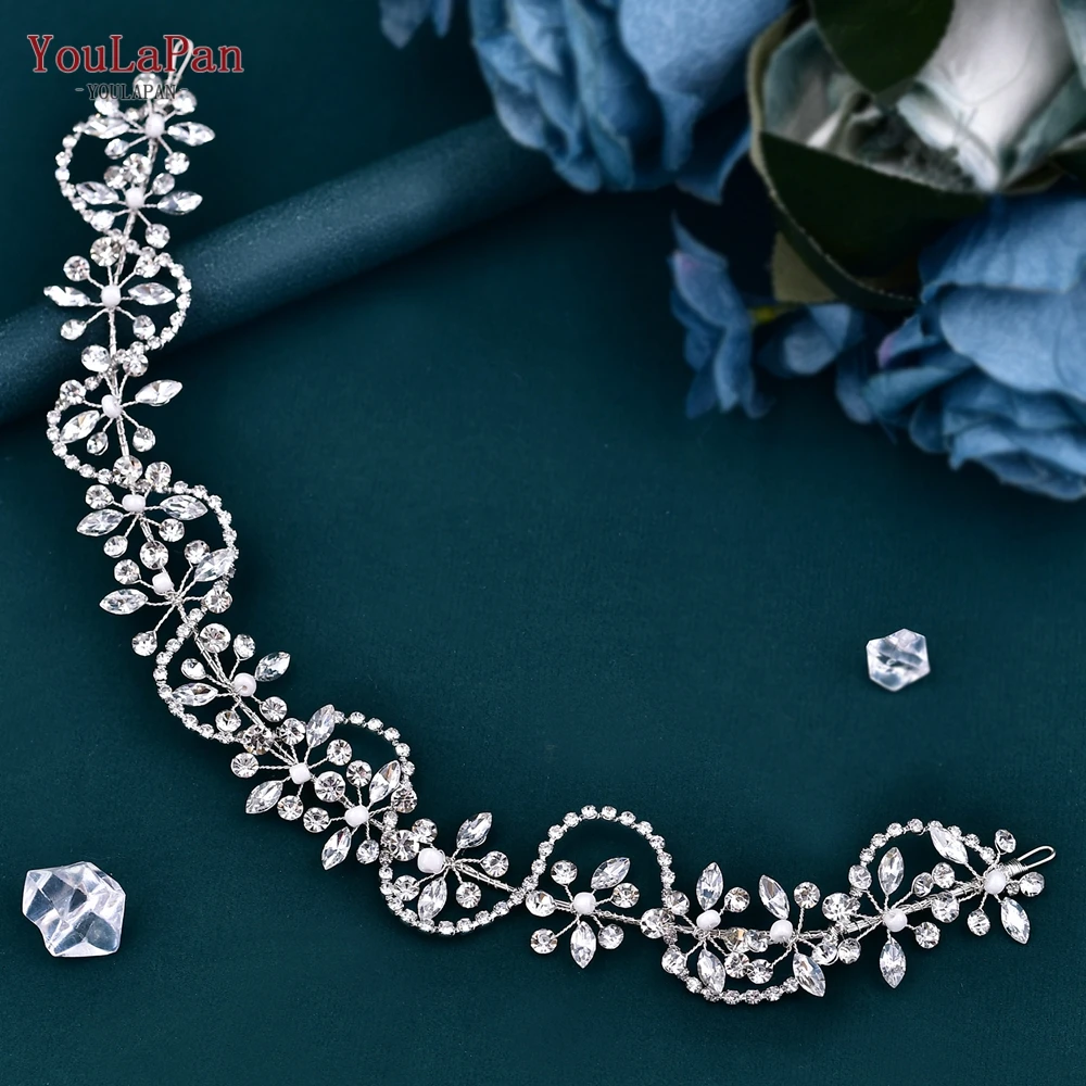 YouLaPan Sliver Color Rhinestone Waist Chain Bridal Wedding Dress Belt Woman Evening Gown Sash Ribbon Handmade Accessories SH266