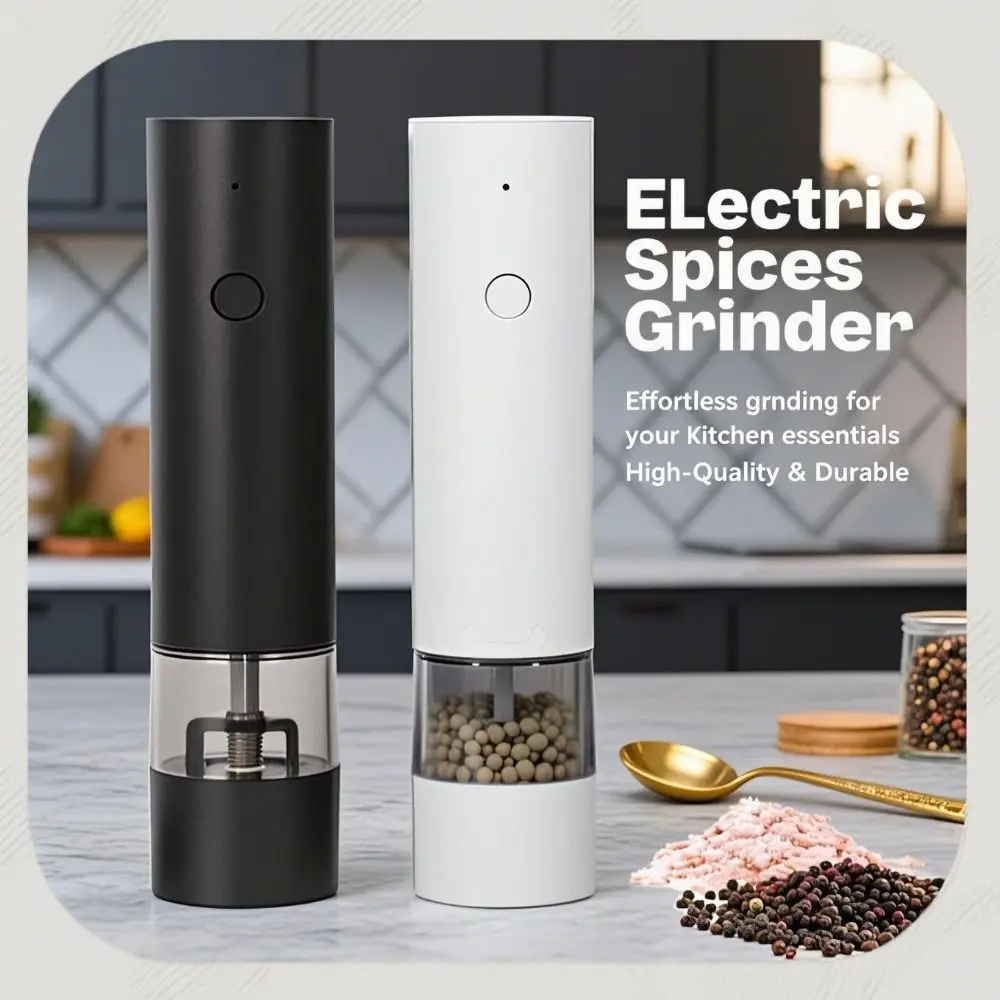 

Adjustable Electric Spices Grinder Ceramic Core One Click Start Auto Salt Mills Sealed One Hand Operation Grinding Bottle