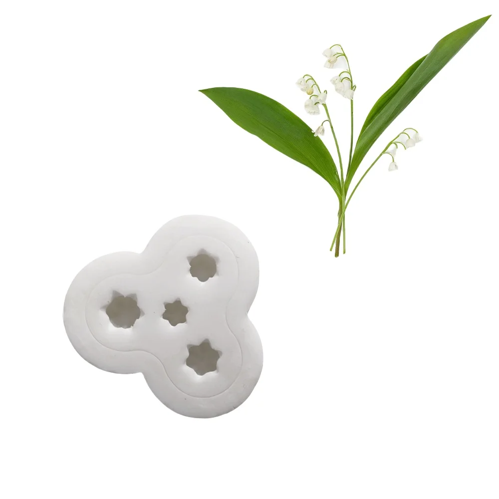 New Lilies of the valley Bakeware Tools Flower Silicone Moulds Fondant Gumpaste Sugar Clay Molds Cake Decoration Tools Wholesale