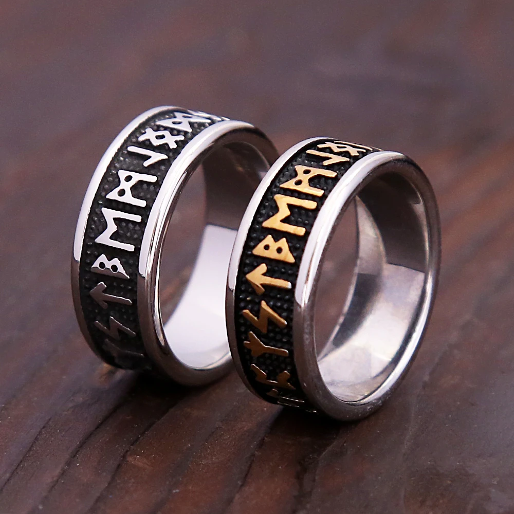 Nordic Viking Rune Rings For Men Women 316L Stainless Steel Punk Vintage Simple Ring Fashion Couple Jewelry Gifts Dropshipping