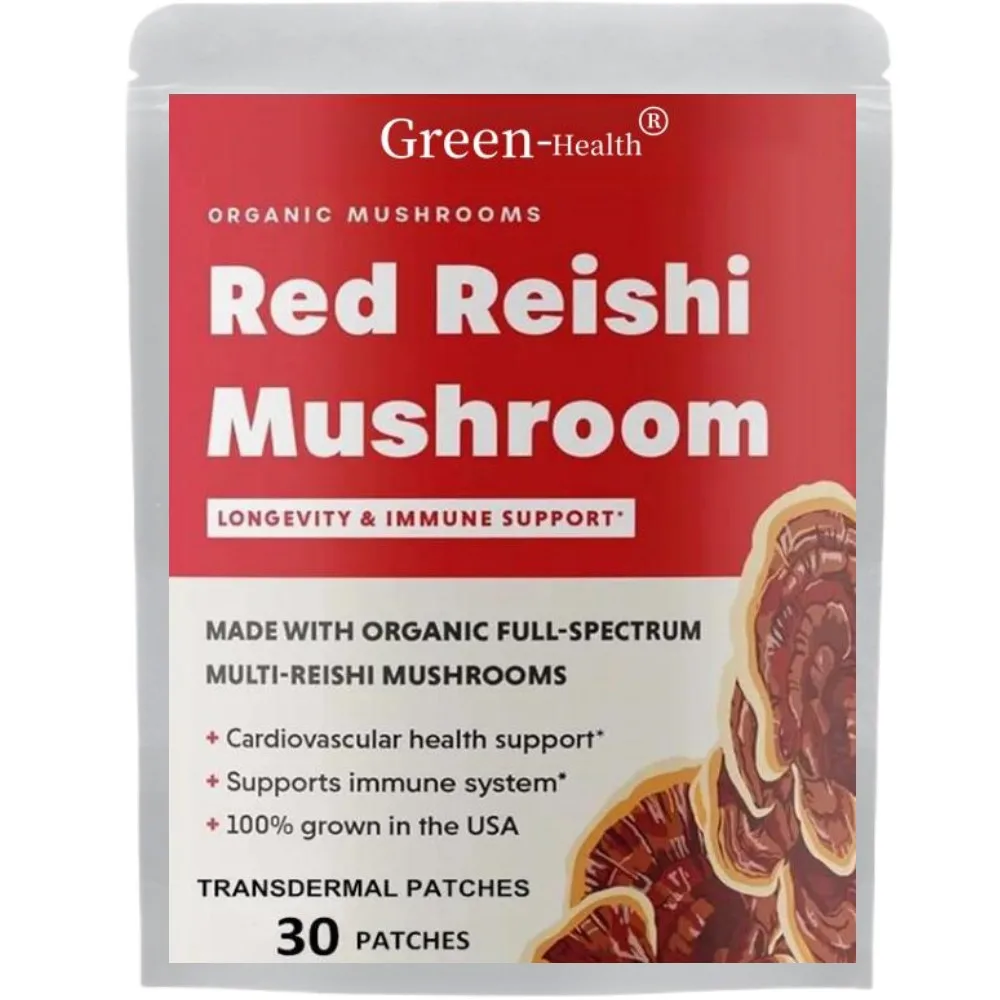 

30 Patches Reishi Mushroom Transdermal Patches Organic Ganoderma Lucidum For Immune Support, Cardio And Energy