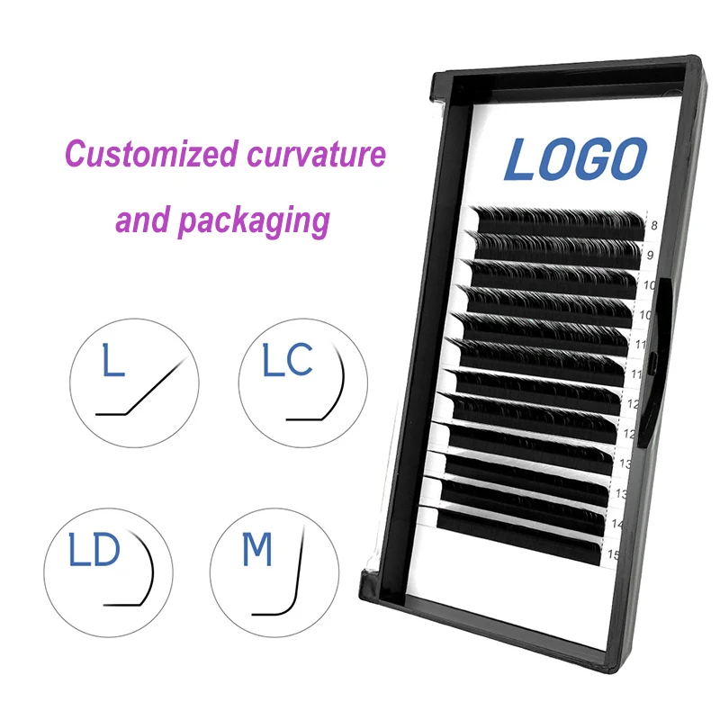 Custom Your Logo Individual Eyelash Extension  Russian Lashes With Own Logo Wholesale Price ODM OEM Customize Eyelash