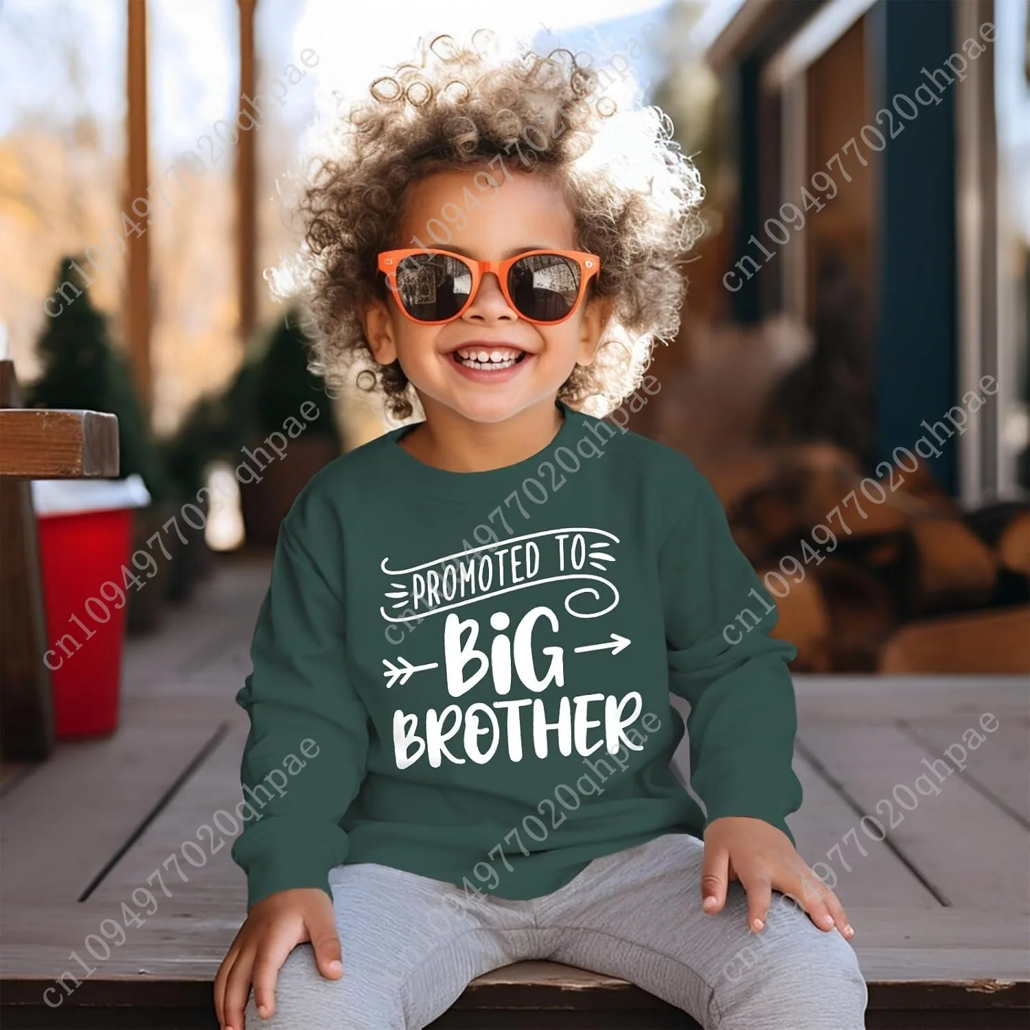 تمت ترقيته إلى Big Brother، سويت شيرت للأطفال الصغار، بلوفر بأكمام طويلة، قميص Big Bro Top Fall Clothes #3