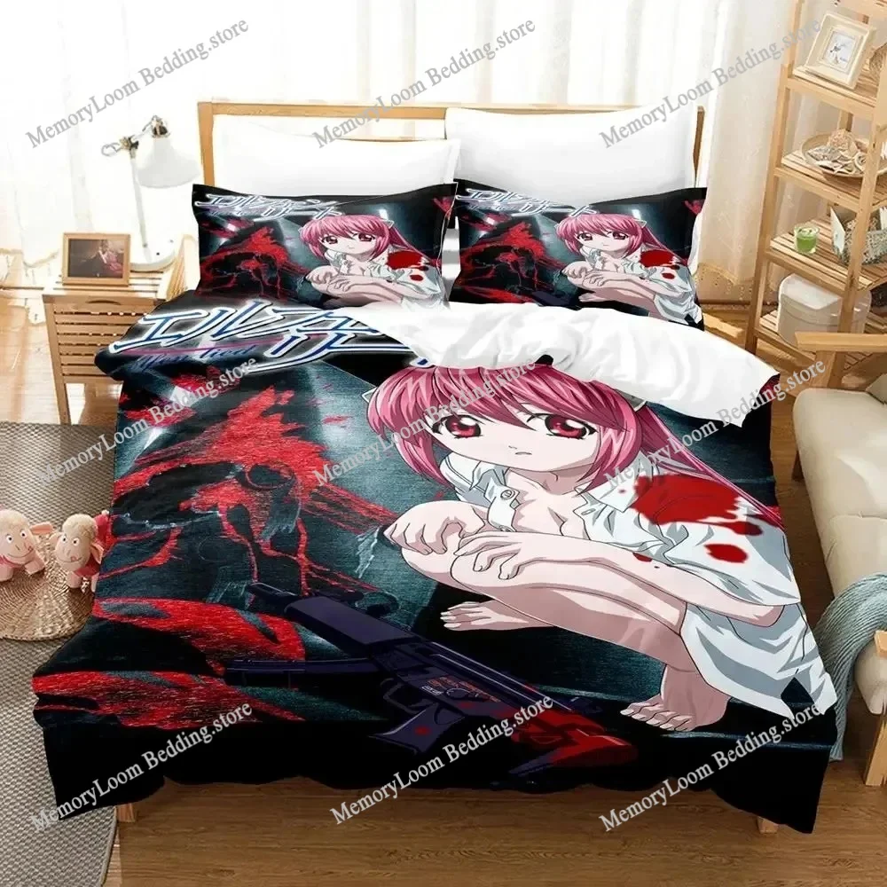 

3D Printing Elfen Lied Anime Bedding Set Duvet Cover Bed Set Quilt Cover Pillowcase Comforter king Queen Size Boys Adult Bedding