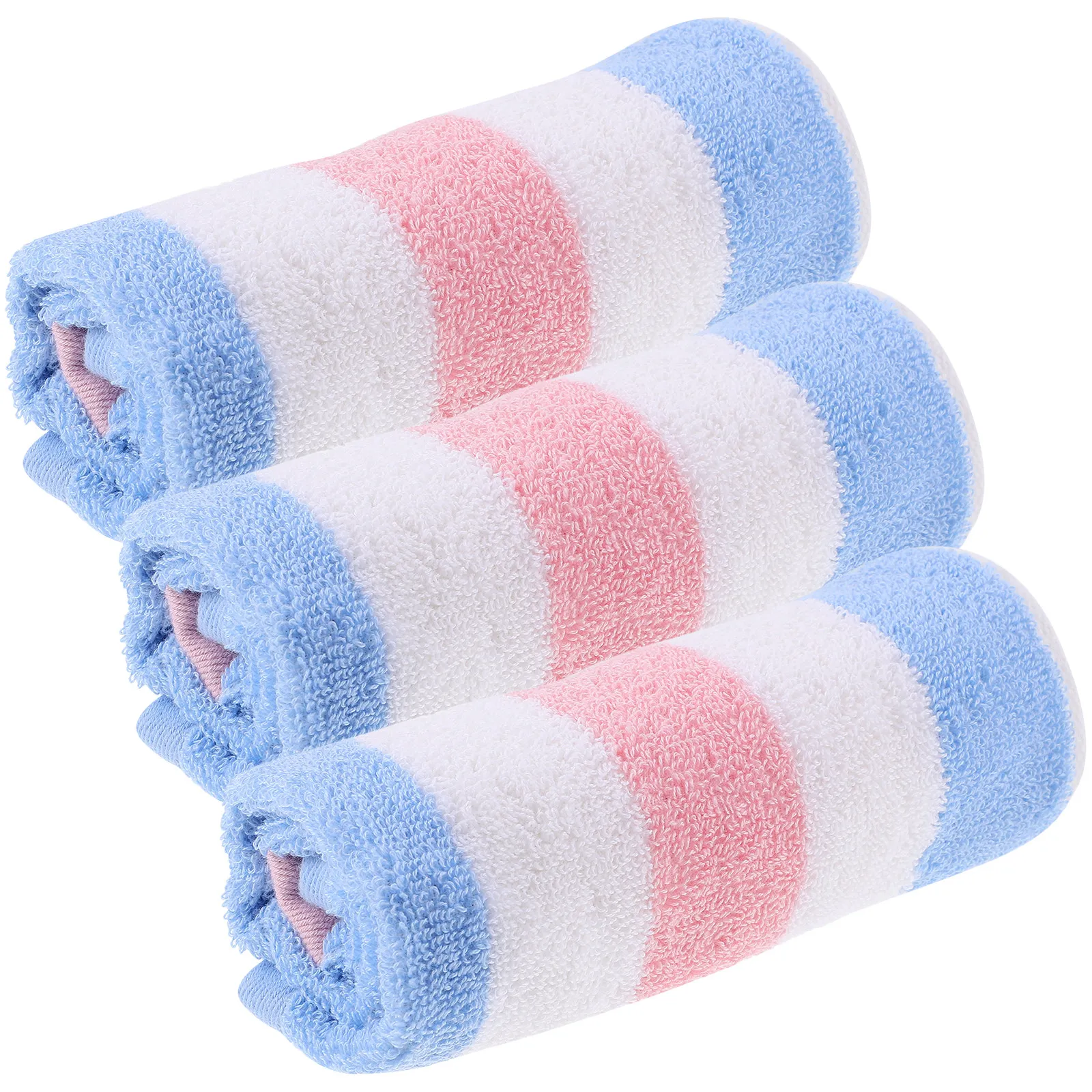 3Pcs Children Wash Cloths Quick Dry Cotton Supper Absorbent Soft Face Towels Bathroom Shower Bath Cloths for Daily Use