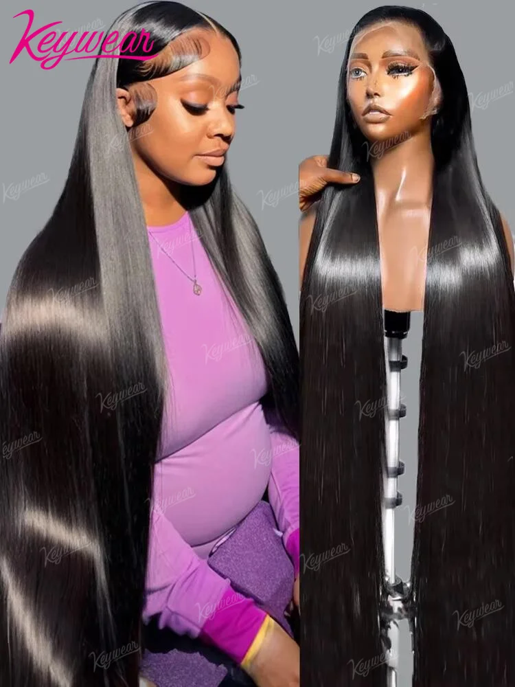 

40-дюймовый парик с фронтальной частью 13x6, плотность 250, для чернокожих женщин, бразильские парики из натуральных волос, 5x5, идеально прямые, с HD прозрачным кружевом