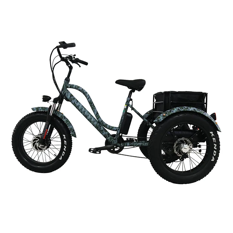 

XFT-201 20-Inch Retro Tricycle With Wide Beach Snow Tire 48v Lithium Battery Open Body Exported To Overseas