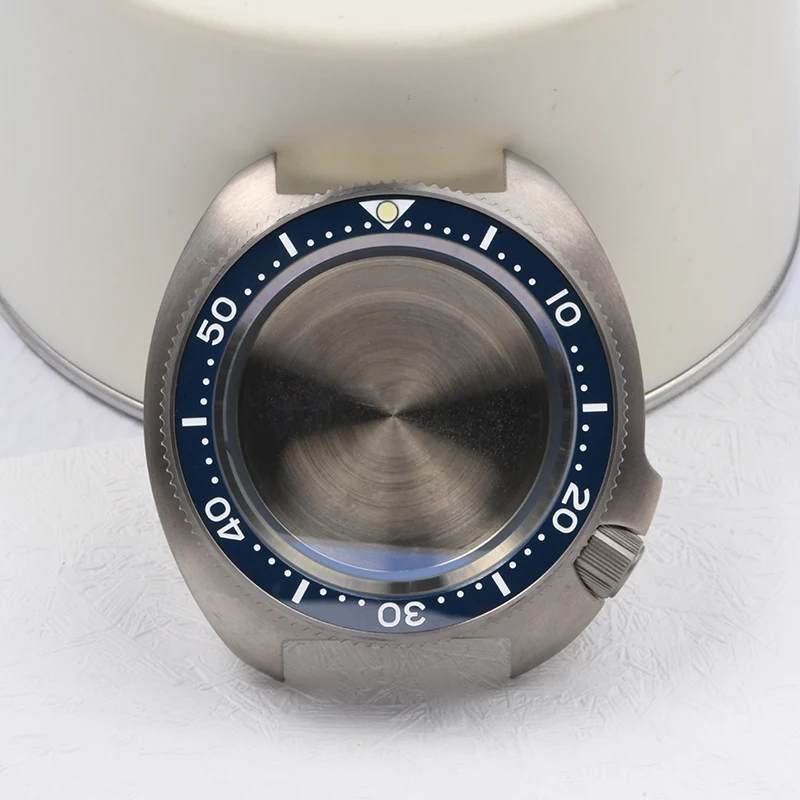 Titanium 6105 Abalone Watch case C3 Luminous Sapphire glass Diving case fits Seiko for NH35/NH36 Automatic Movement Watch mod