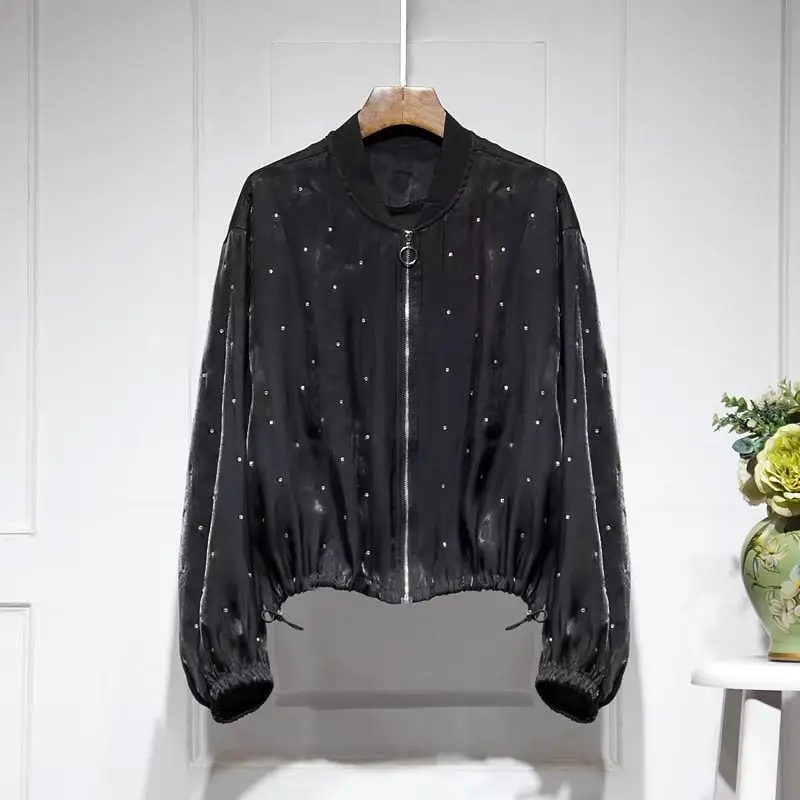 

Черная тонкая короткая куртка с длинным рукавом для женщин, новая модная, свободная и Солнцезащитная кофта на весну и лето