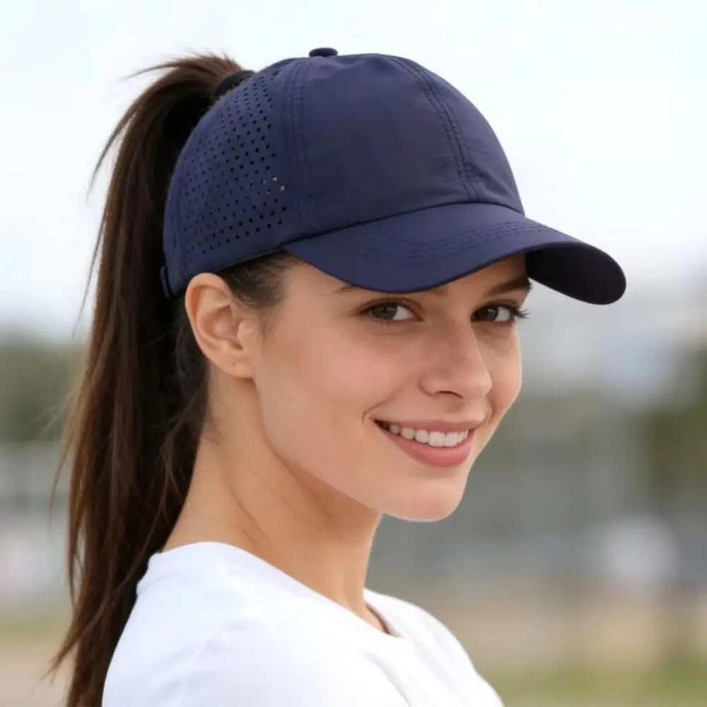 

Quick-Drying Women‘s Baseball Caps Lightweight Breathable Mesh Peaked Cap Half-Hollow Solid Color Running Cap Casual Wear