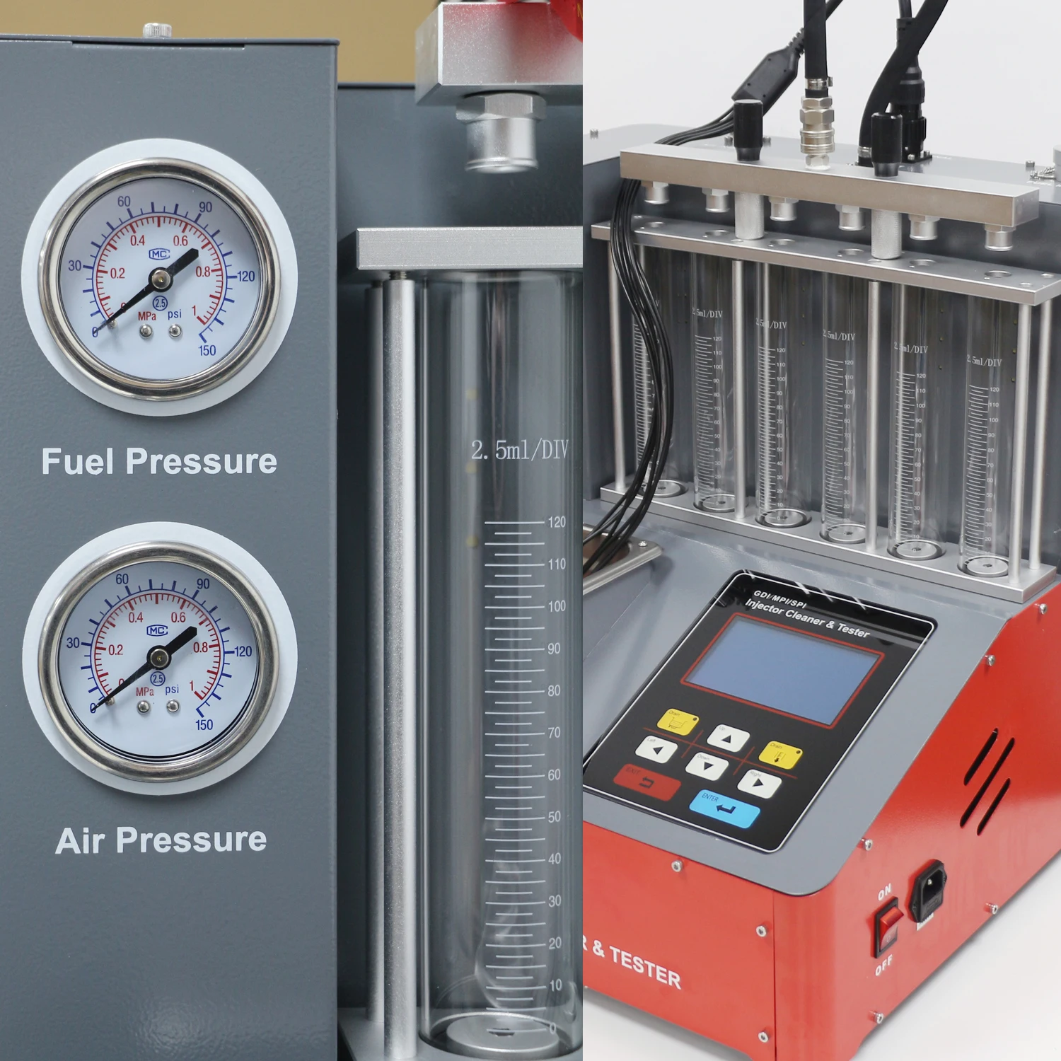 TLF Gdi Brandstofinjectorreiniger en tester Machine 6-cilinders Brandstofinjectorreiniger Tester voor auto en motorfiets GDI608