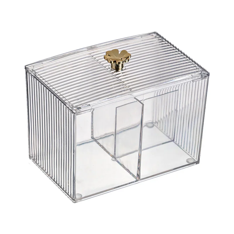 Makeup Storage Organizer Bathroom Jar Cotton Swab Storage Acrylic Square Container Cotton Puff Storage Box Cosmetic Cotton Box