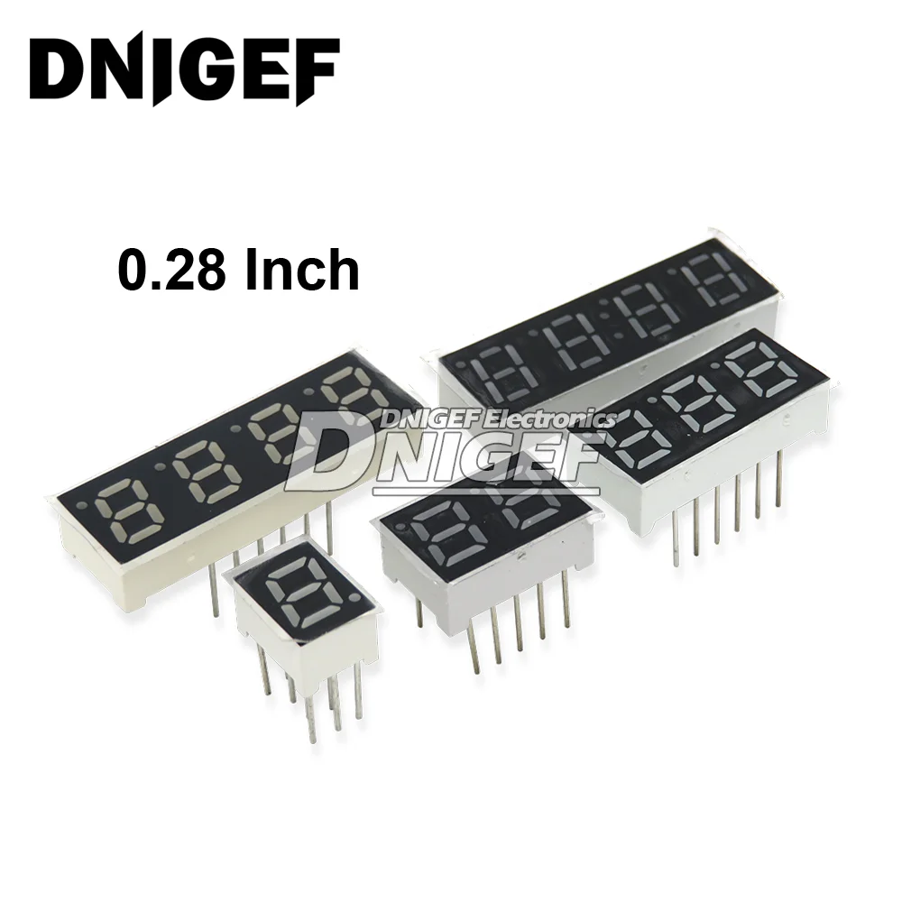 شاشة أنبوبية رقمية LED 0.28/0.36/0.4/0.56/0.8 بوصة 1/2/3/4-Bit 7 قطعة الكاثود المشترك (AS)/الأنود(BS)