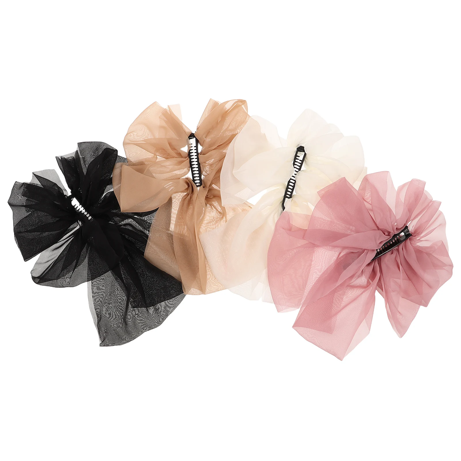 

4 Pcs French Bow Hair Clip Bowknot Cute Aesthetic Accessories Clips for Women Bows in Cloth Banana