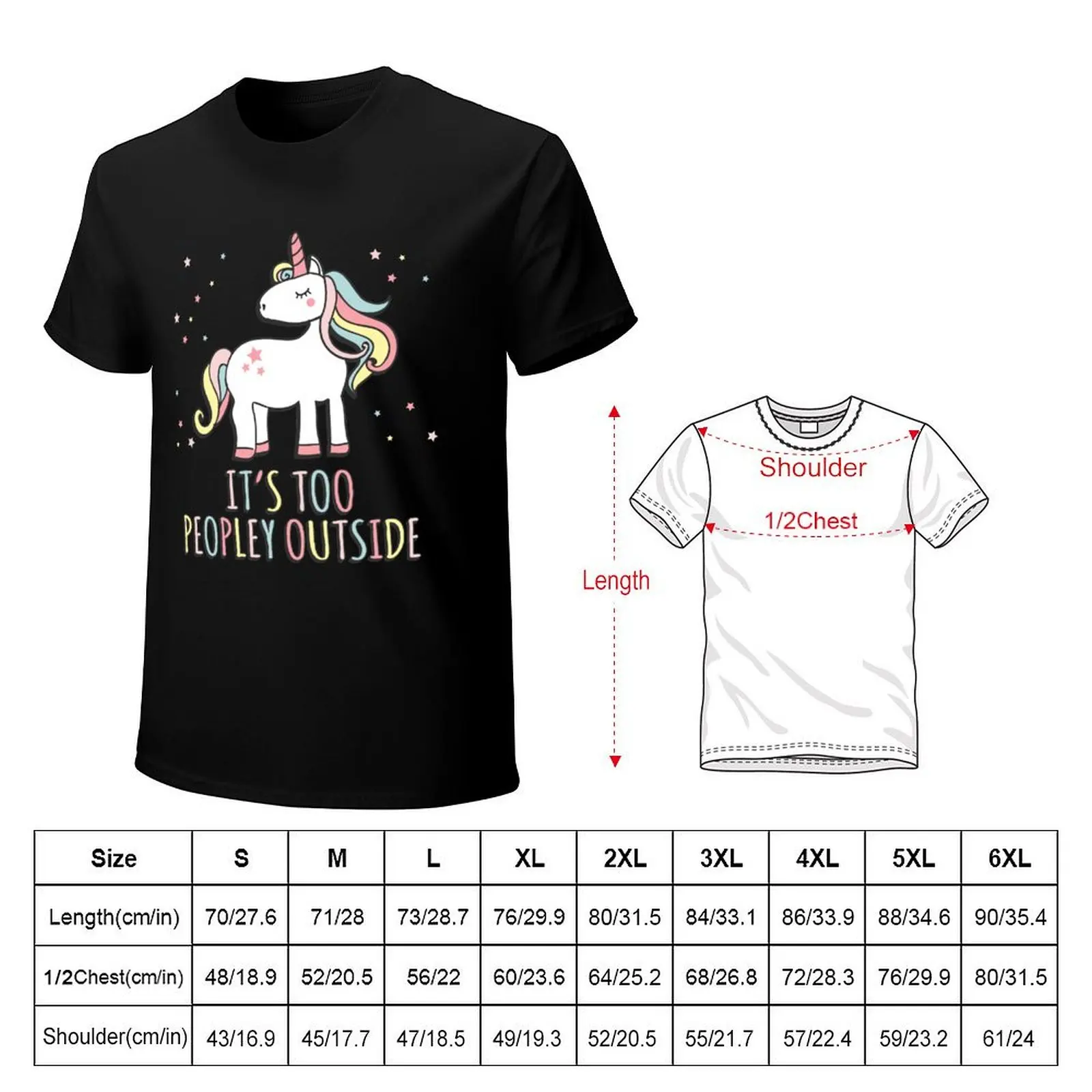 It's Too Peopley Outside Unicorn T-Shirt new edition vintage anime shirt tops mens workout shirts